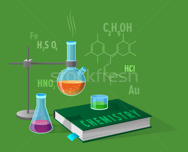 Chemistry Class Isolated Illustration on Green Stock photo © robuart