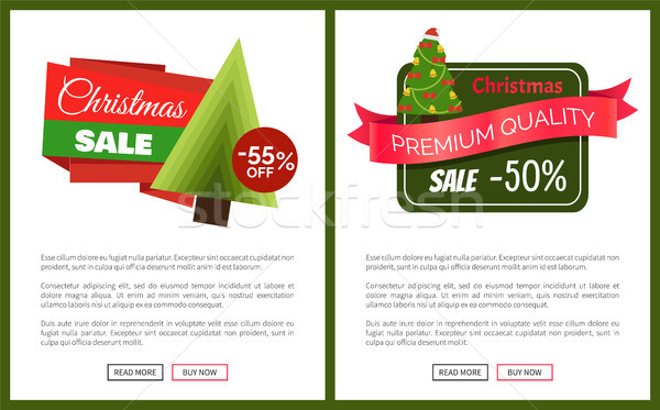 Two Best Christmas Sale Cards Vector Illustration Stock photo © robuart
