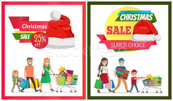 Pair of Christmas Sale Cards Vector Illustration Stock photo © robuart