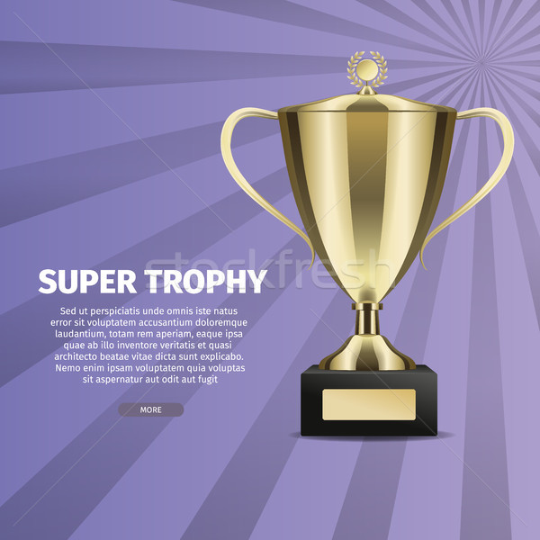 [[stock_photo]]: Super · trophée · vecteur · web · bannière · or