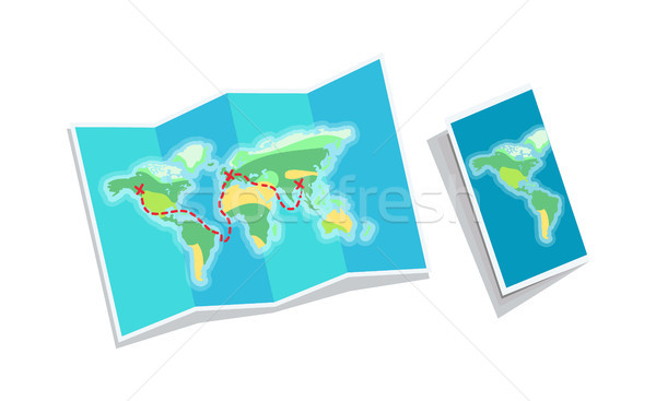 Mappa del mondo libretto isolato bianco carta stampata Foto d'archivio © robuart