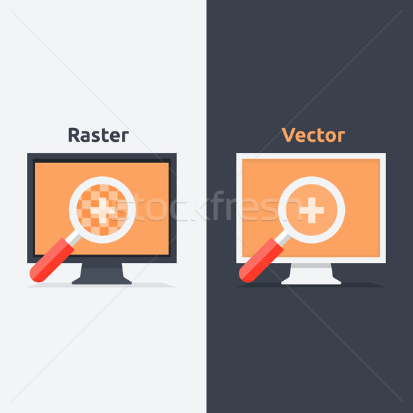 Difference between vector and raster format Stock photo © robuart