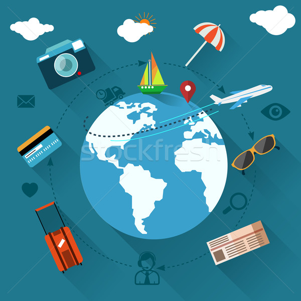 International travel by airplane Stock photo © robuart