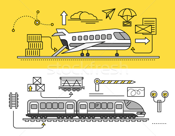 Aer sina tren transport livrare transport Imagine de stoc © robuart