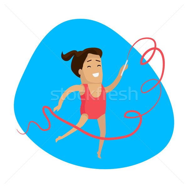 Summer Games Colorful Banner. Artistic gymnastics Stock photo © robuart