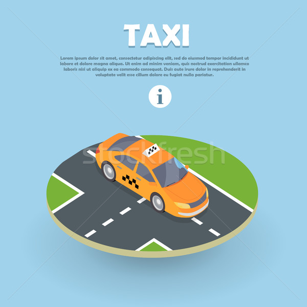 Taxi on Part of Road Isometric Web Banner. Vector Stock photo © robuart