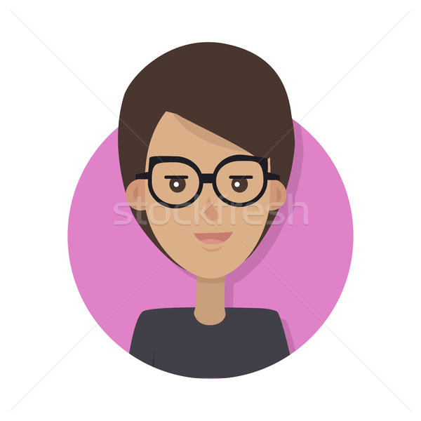 Woman Face Emotive Vector Icon in Flat Style   Stock photo © robuart