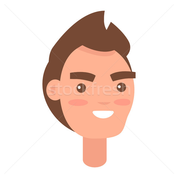 Male Cartoon Head with Smile Isolated Illustration Stock photo © robuart