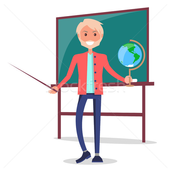 Smiling Teacher of Natural Sciences Stands Vector Stock photo © robuart