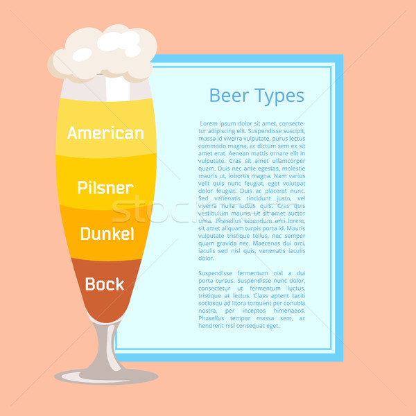 Beer Types Poster Depicting Footed Pilsner Glass Stock photo © robuart