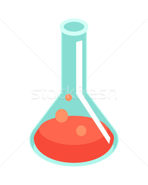 Labor Kolben rot Flüssigkeit Illustration isoliert Stock foto © robuart
