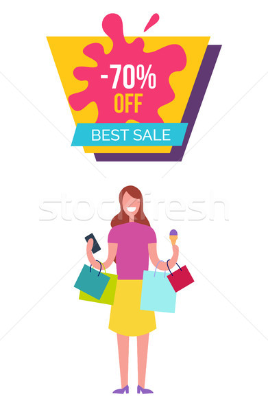 Stock photo: -70 Off Best Sale Placard Vector Illustration
