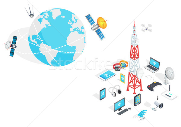 Poster Depicting Earth with Modern Technologies Stock photo © robuart
