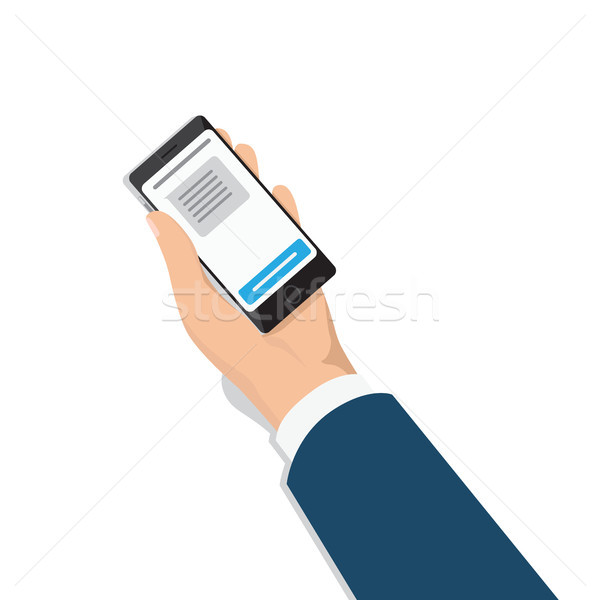 Phone with Message on Screen in Mans Hand Vector Stock photo © robuart