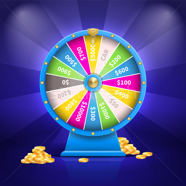 Fortune Wheel and Money Poster Vector Illustration Stock photo © robuart