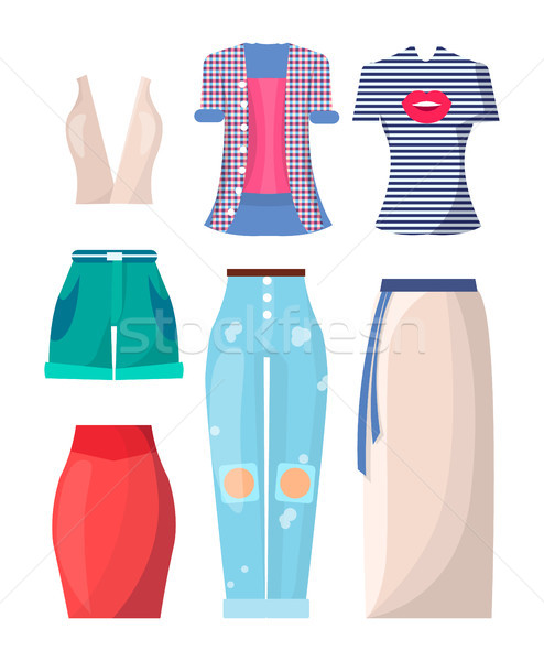 Clothing Summer Mode Posters Vector Illustration Stock photo © robuart