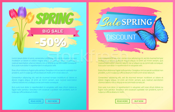Discount 50 Off Advertisement Stickers Sale Set Stock photo © robuart