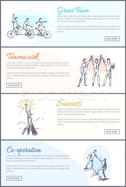 Great Team Web Pages Collection Vector Illustration Stock photo © robuart