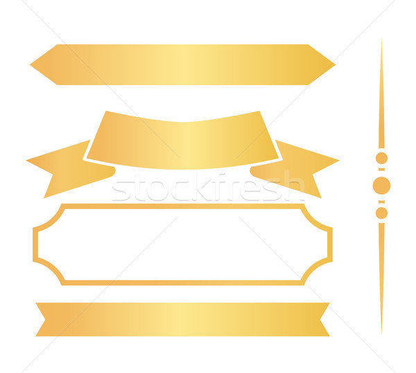 Golden Ribbons and Frames for Certificates Set Stock photo © robuart