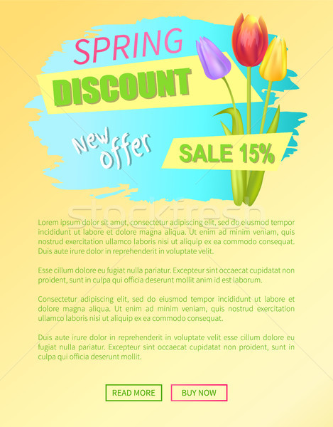 New Offer Spring Discount 15 Off Web Poster Online Stock photo © robuart