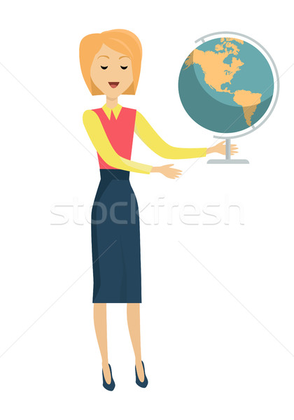 School Teacher with Earth Globe Stock photo © robuart