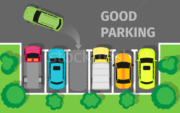 Good Parking. Car Parked in Appropriate Way Vector Stock photo © robuart