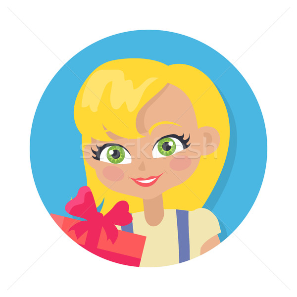 Dziewczyna uczciwej włosy cartoon stylu avatar Zdjęcia stock © robuart