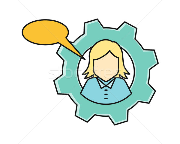 Stock photo: Young Woman Private Avatar Icon