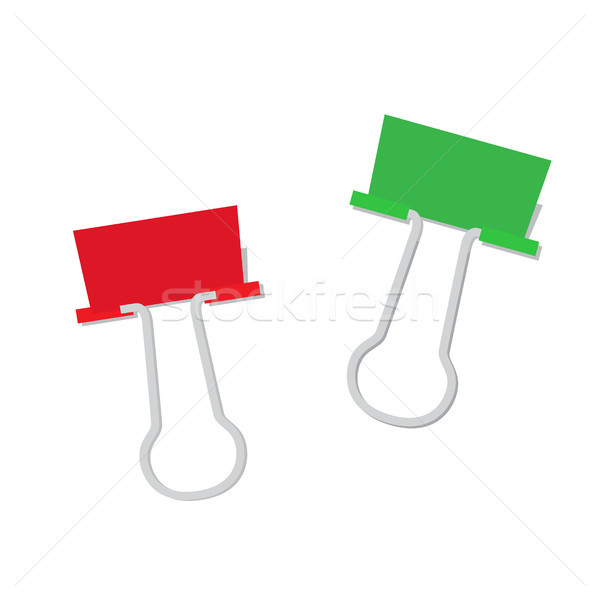 Metal Paper Clip of Red and Green Color Isolated Stock photo © robuart