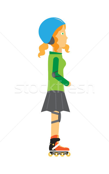 Skater Mädchen Vektor Design weiblichen Zeichen Stock foto © robuart