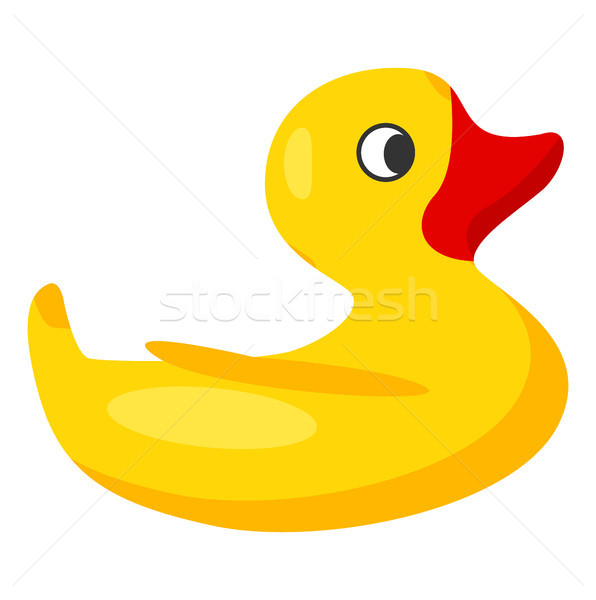 Foto stock: Amarelo · borracha · pato · banho · isolado · vermelho