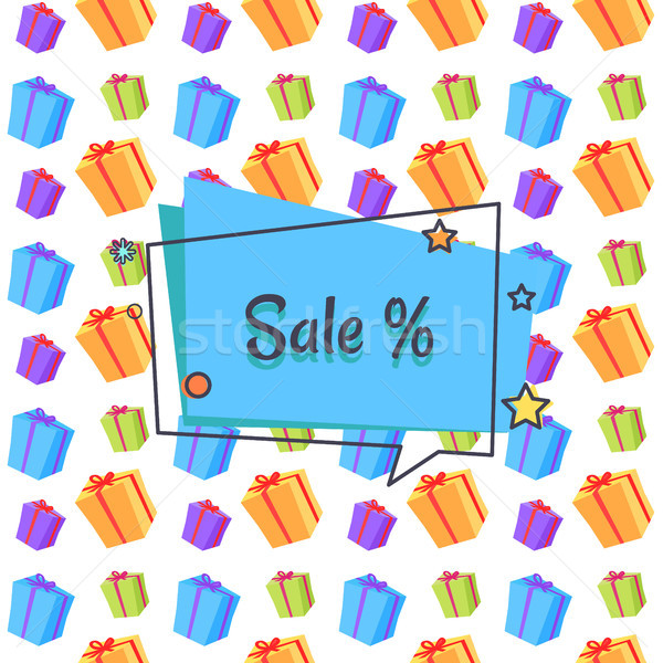 Sale Banner with Boxes Packages Seamless Vector Stock photo © robuart