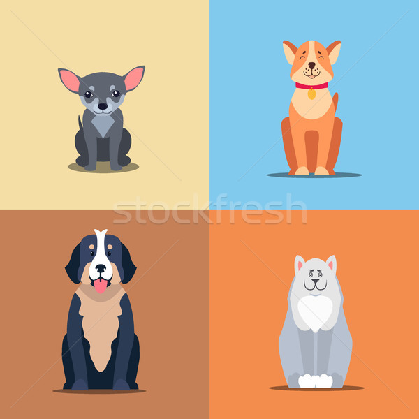 Cute собаки Cartoon векторы Сток-фото © robuart