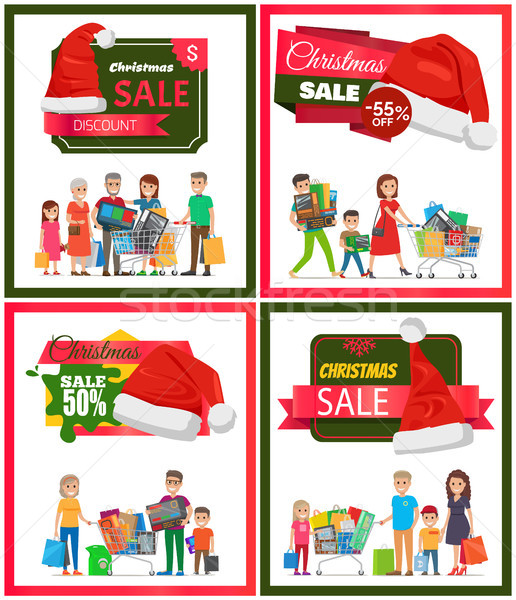 Set of Christmas Sale Premium Quality Banners Stock photo © robuart