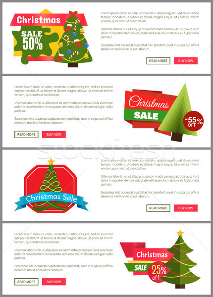 Set of Christmas Sale Hot Price 50 Off Posters Stock photo © robuart