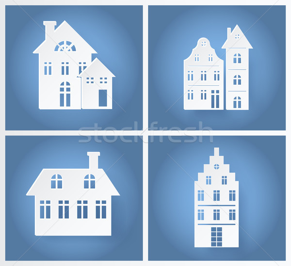 Paper Buildings Silhouettes Vector Illustration Stock photo © robuart