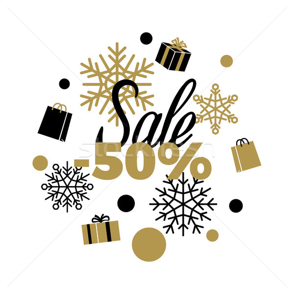 Sale Winter Discount. -50 Sale Vector Illustration Stock photo © robuart
