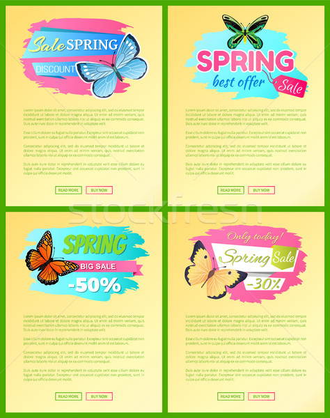 Spring Best Offer Sale Stickers Web Posters Text Stock photo © robuart