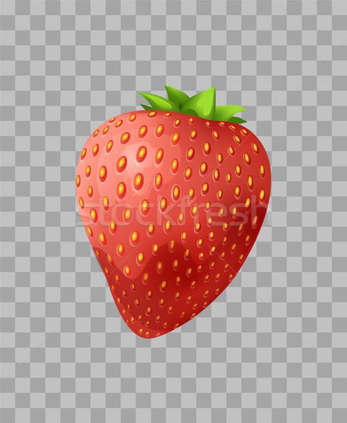 Stock photo: Strawberry Closeup on Transparent in Vector Illustration