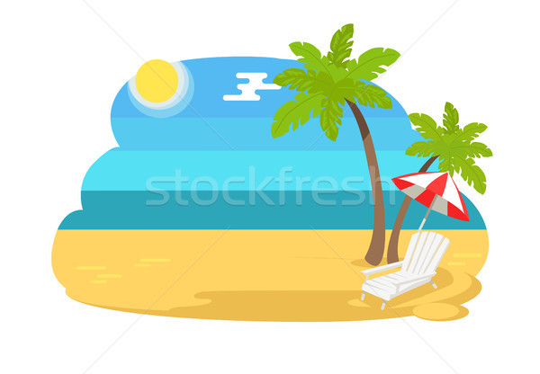 Seaview Seascape with Tropical Beach Chaise Longue Stock photo © robuart