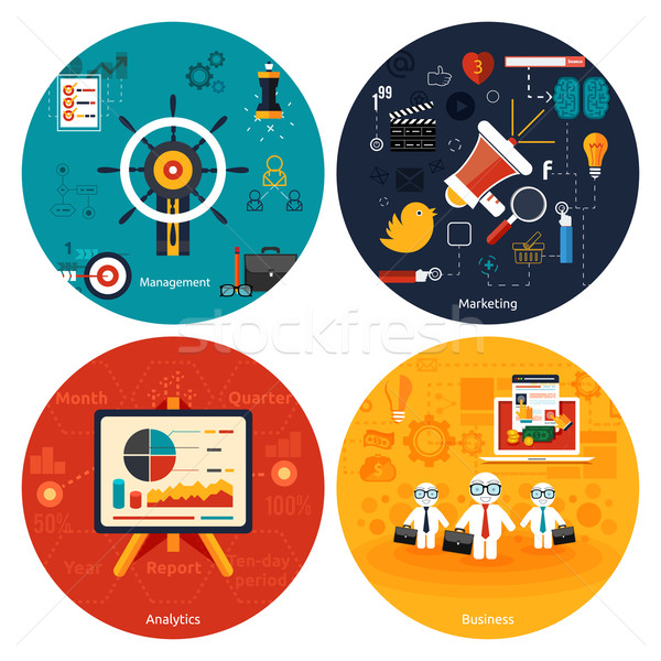 Iconen marketing beheer analytics business tools Stockfoto © robuart