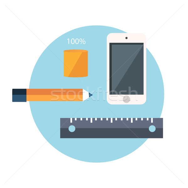 Smartphone and office supplies Stock photo © robuart
