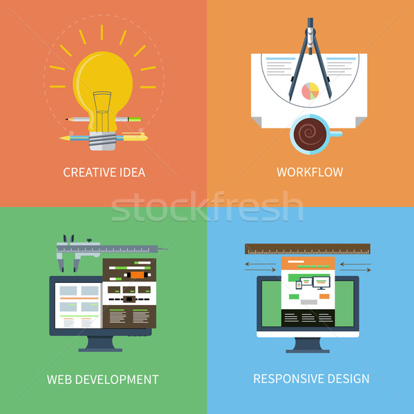 Idea design web sviluppo flusso di lavoro Foto d'archivio © robuart