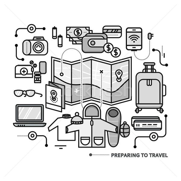 Călători necesar ce împacheta călătorie subtire Imagine de stoc © robuart