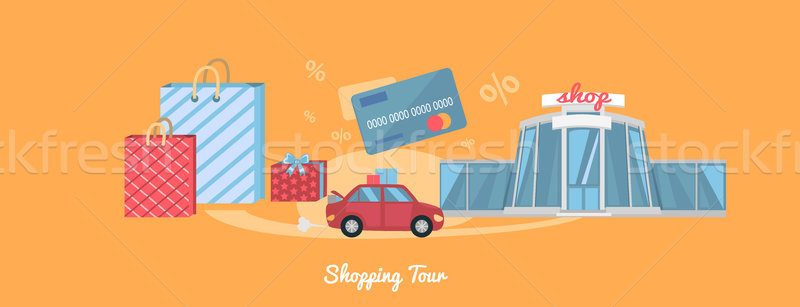 ショッピング ツアー ベスト 車 ショッピングバッグ ストックフォト © robuart