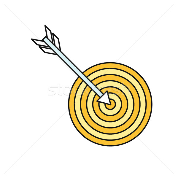Săgeată ţintă icoană scop inel tragere cu arcul Imagine de stoc © robuart