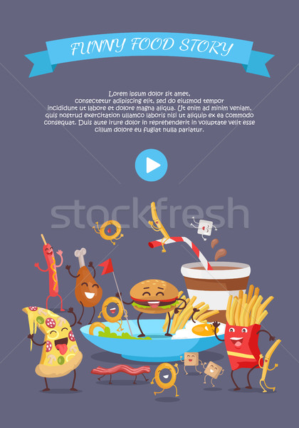 Fast Food Conceptual Flat Style Vector Web Banner Stock photo © robuart