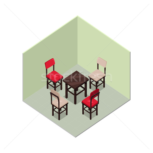 Apartment Illustration in Isometric Projection Stock photo © robuart