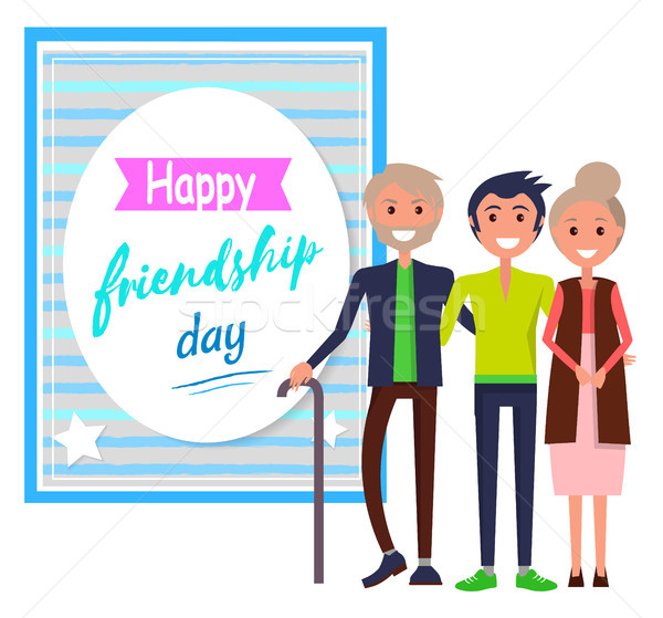 Szczęśliwy przyjaźni dzień kartkę z życzeniami znajomych kolorowy Zdjęcia stock © robuart