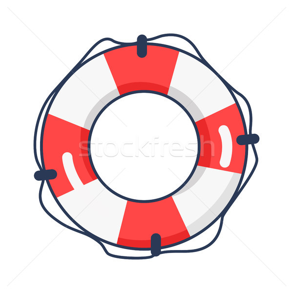 Glänzend gestreift Rettungsring isoliert Illustration Schlauchboot Stock foto © robuart